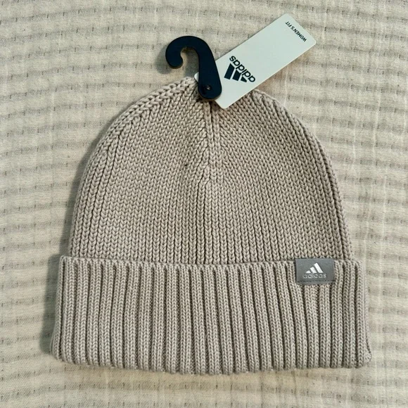 Adidas Recycled Beige Fashion Fold Beanie. Unisex. OSFM. NWT - Picture 1 of 3